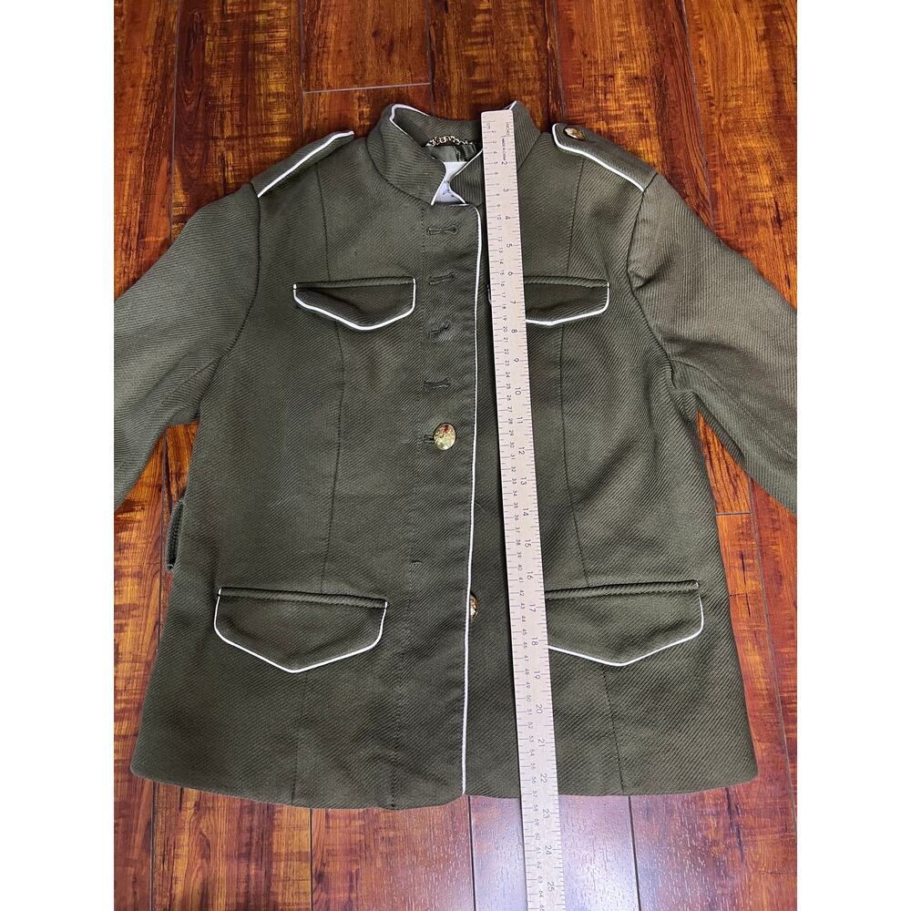 Banana Republic x Olivia Palermo Military Jacket Petite S Olive Belted - Picture 3 of 10